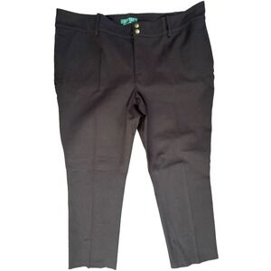 Lauren Ralph Lauren Connor Dress Pants Straight Leg Brown Womens 16W Plus Size